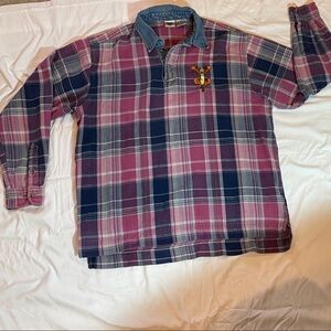 Disney Tigger Plaid Button Down Shirt - Pink, Blue, Gray